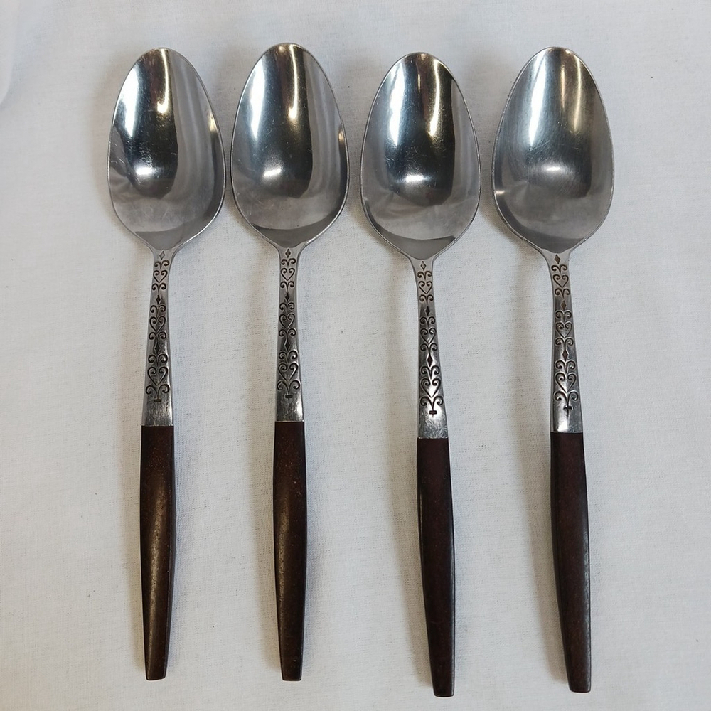 MCM Interpur Stainless Flatware Brown Handle Tablespoons